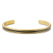 Rebel&Rose Pevný otevřený náramek z oceli Bangle Brushed Gold Lines RR-MB011-G 17,5 cm - M