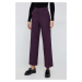 Kalhoty Selected Femme dámské, fialová barva, široké, high waist