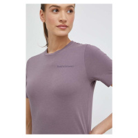 Bavlněné tričko Peak Performance fialová barva