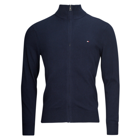 Tommy Hilfiger PIMA ORG CTN CASHMERE ZIP THRU Tmavě modrá