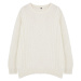 Trendyol White Oversize Wide Pattern Crew Neck Hair Knitted Sweater