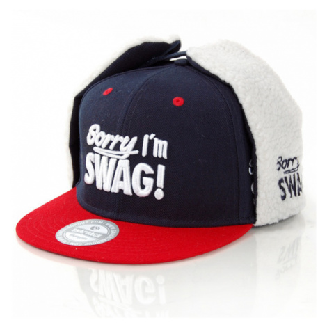 GangstaGroup Sorry I`m Swag! Dog Ear Winter Cap Navy Red