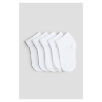 H & M - 5 párů protiskluzových ponožek - bílá
