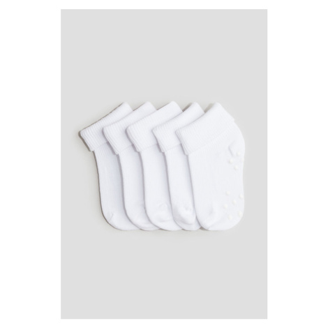 H & M - 5 párů protiskluzových ponožek - bílá H&M