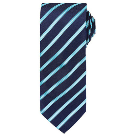 Premier Workwear Sportovní pruhovaná kravata PR784 Navy
