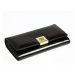 Luxusní dámská velká kožená lakovaná peněženka Diarra, černá