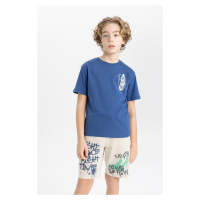 DEFACTO Boys' Crew Neck Printed Short Sleeve T-Shirt