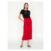 Koton Women's Red Belt Detailed Trousers