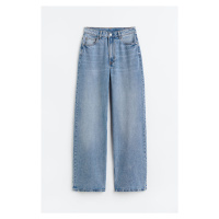 H & M - Wide High Jeans - tyrkysová
