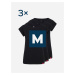 Triplepack černých dámských triček ALTA - M