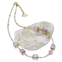 Lampglas Romantický náhrdelník Cutie Smile z perel Lampglas NCU35