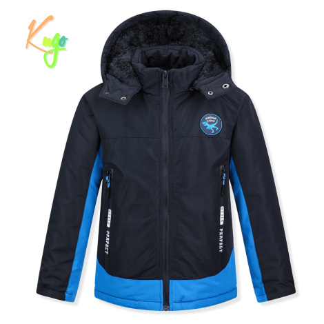 Chlapecká zimní bunda KUGO BU609, tmavě modrá Barva: Modrá tmavě