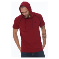 T8570 DEWBERRY HOODED MEN'S T-SHIRT-BURGUNDY