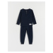 Reserved - Bavlněné pyžamo s nášivkou - Modrá
