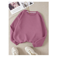 Know Women's Lilac Purple Plain Crewneck Sweatshirt.