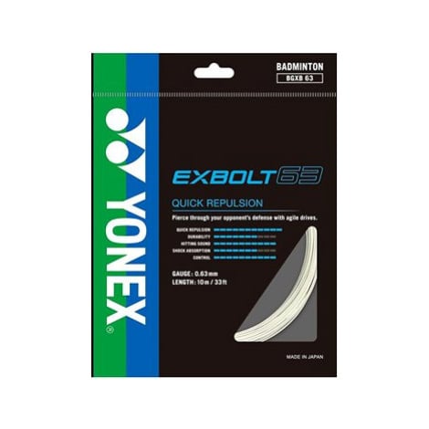 Yonex Exbolt 63, 0,63mm, 10m, WHITE