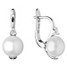 Gaura Pearls Stříbrné náušnice s řiční perlou a zirkony Sarah, stříbro 925/1000 SK20229EL Bílá