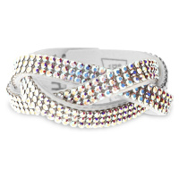 Náramek se Swarovski Elements krystaly bílý Braid BMESH9WAB AB