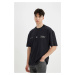 DEFACTO Oversize Fit Crew Neck Back Printed Short Sleeve T-Shirt