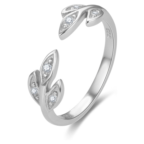Beneto Půvabný stříbrný prsten se zirkony AGG474