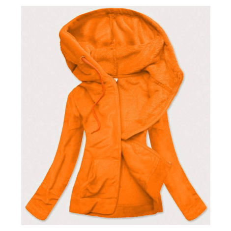 Dámská plyšová mikina v oranžové neonové barvě (HH004-34) J.STYLE