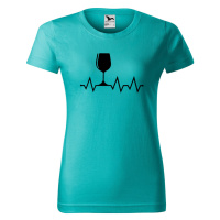 DOBRÝ TRIKO Dámské tričko s potiskem Tep srdce víno Barva: Emerald