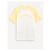 Žluto-bílé pánské tričko Celio Ceraglan Happiness