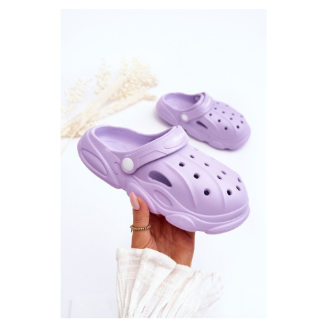 Dětské pěnové pantofle Crocs fialove Cloudy Kesi