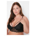 Trendyol Curve Black Piping Detail Lace Bralette