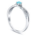 Stříbrný prsten s pravým modrým Topazem a Brilliance Zirconia