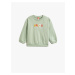 Koton Floral Print on the Back Sweatshirt with Embroidered Detail.