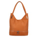 Trendy dámská kožená kabelka přes rameno Delami Fidellin, oranžová