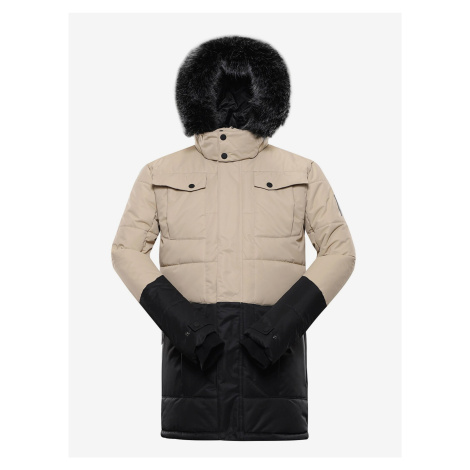 Černo-béžová pánská zimní bunda ALPINE PRO EGYP