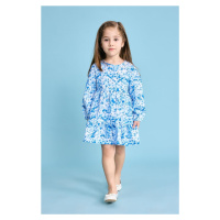 DEFACTO Baby Girl Floral Long Sleeve Seersucker Textured Dress