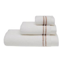 Soft Cotton Ručník Chaine 50 × 100 cm, bílá - béžová výšivka