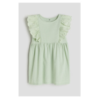 H & M - Žerzejové šaty's volánky - zelená