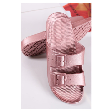 Růžovovozlaté gumové pantofle Venus Freedom Moses