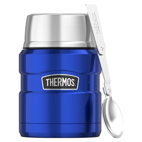 Thermos Termoska na jídlo se skládácí lžící a šálkem - modrá 470 ml