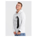 Men's printed HOODIE sweatshirt - white V1 OM-SSPS-0152