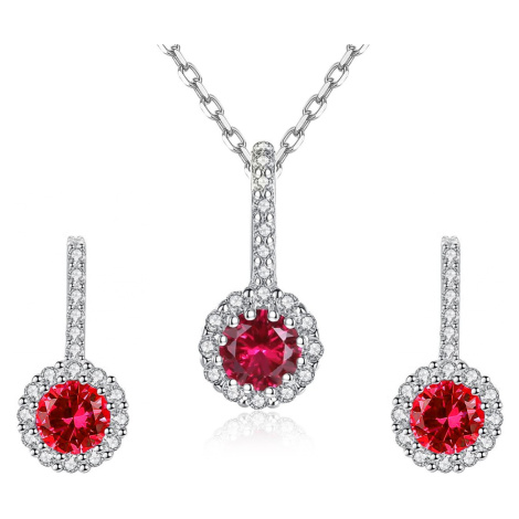 Linda's Jewelry Zvýhodněná sada šperků Červený Kvítek Ag 925/1000 IS083