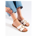 Výborné sandály bílé dámské bez podpatku