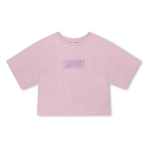 Dětské tričko Dkny fialová barva, s aplikací