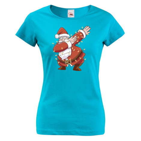 Dámské tričko Santa a světélka - vánoční tričko BezvaTriko