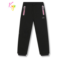 Dívčí softshellové kalhoty, zateplené KUGO HK5628, černá / růžové zipy Barva: Černá