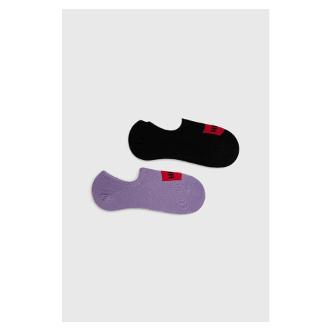 Ponožky HUGO 2-pack pánské, fialová barva Hugo Boss
