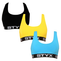 3PACK dámská podprsenka Styx sport vícebarevná