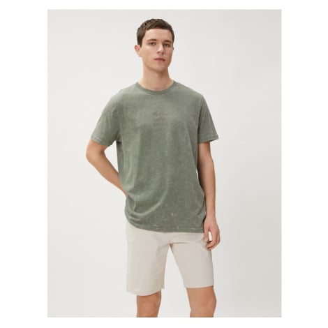 Koton Basic Gabardine Shorts Faded Effect Buttoned Cotton