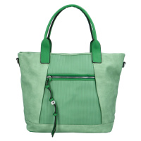 Koženková dámská kabelka se svislými proužky Nancy, zelená