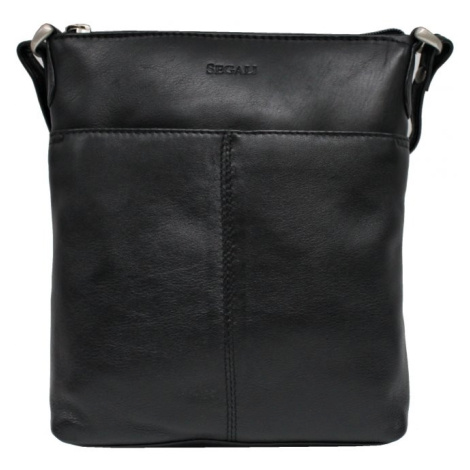 SEGALI Dámská kožená taška přes rameno SG-27001 černá