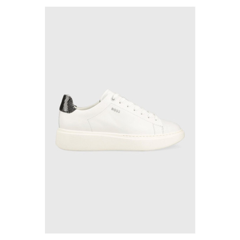 Kožené sneakers boty BOSS Amber bílá barva, 50488194 Hugo Boss